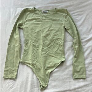 Babaton Long-Sleeve Bodysuit in Sage Green